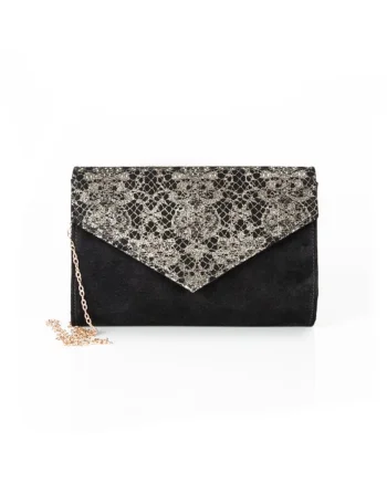 Geanta dama piele,  Plic One mic, negru, 22x5x15 cm