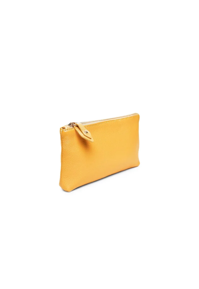 Portfard piele,  St. Ives, galben, 20 x 3 x 12 cm