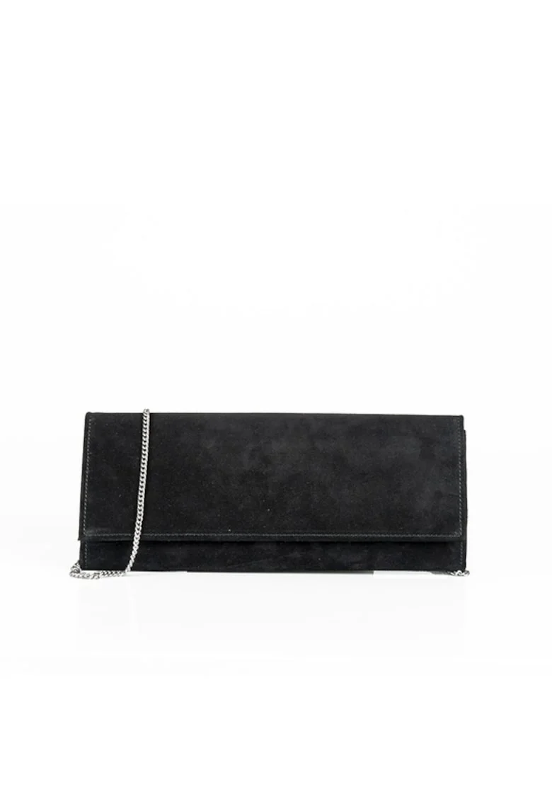 Geanta dama piele,  Plic Rama, negru, 30x4x13 cm
