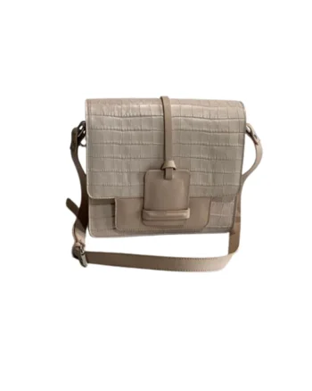 Geanta dama piele,  Diva, crem, 26x8x26 cm