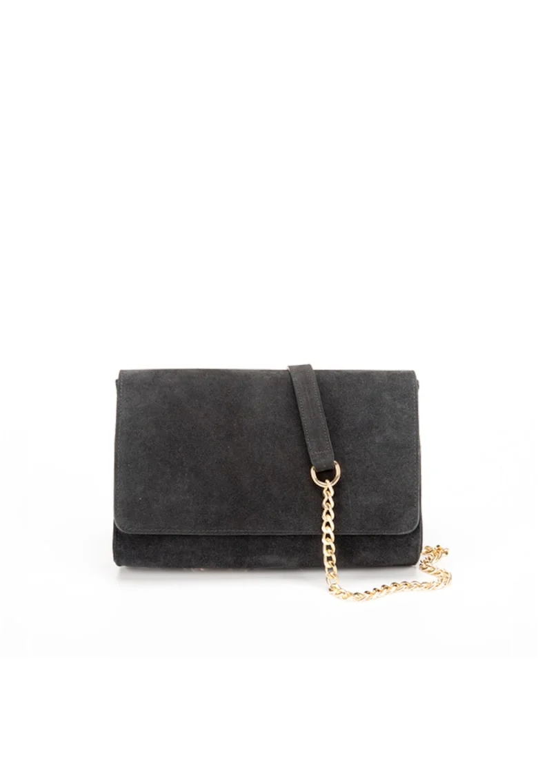 Geanta dama piele,  Plic Laura 41 CR, negru, 26x7x17 cm