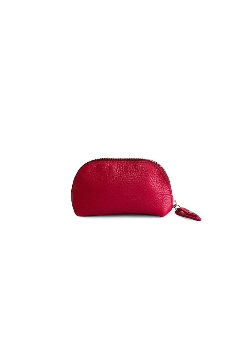 Portfard piele,  Sun, rosu, 12 x 5 x 8 cm