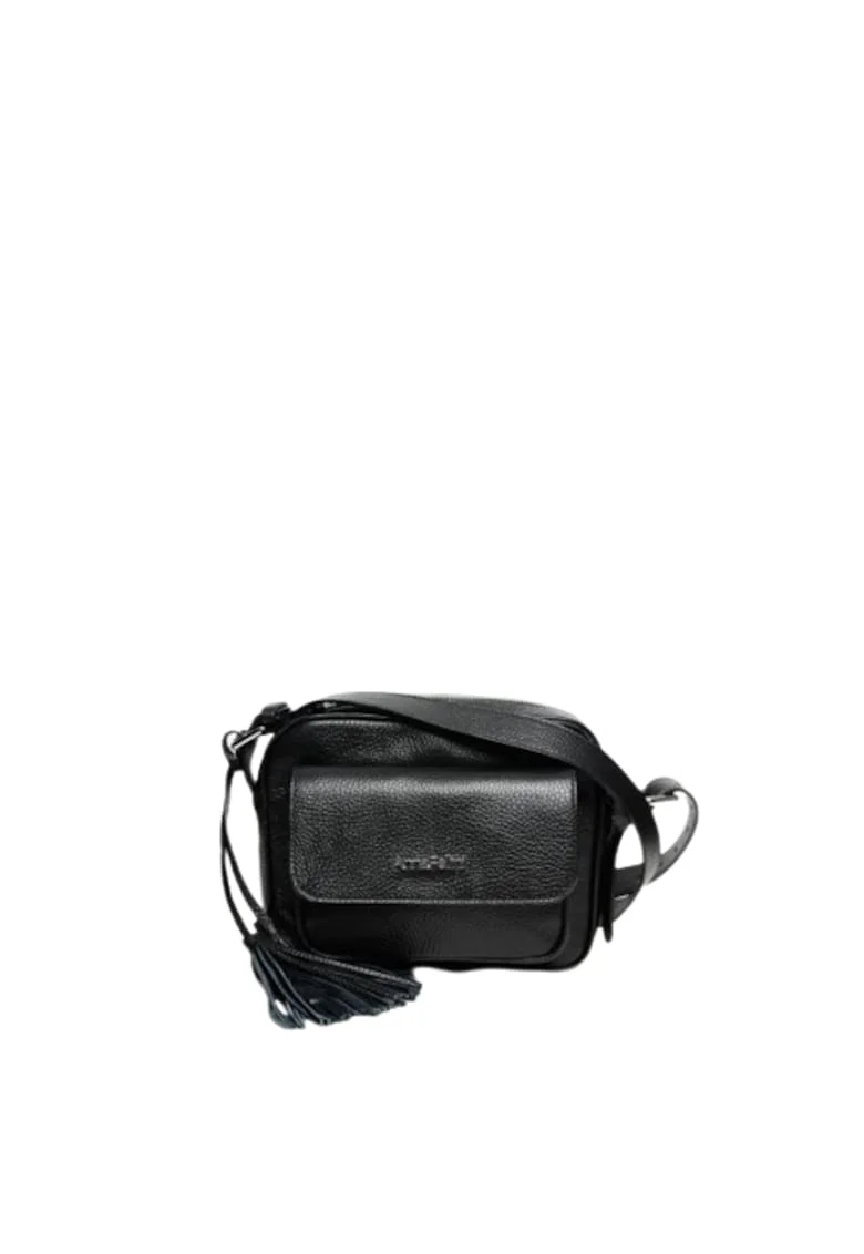 Geanta dama piele,  Lucy, negru, 22x10x17 cm