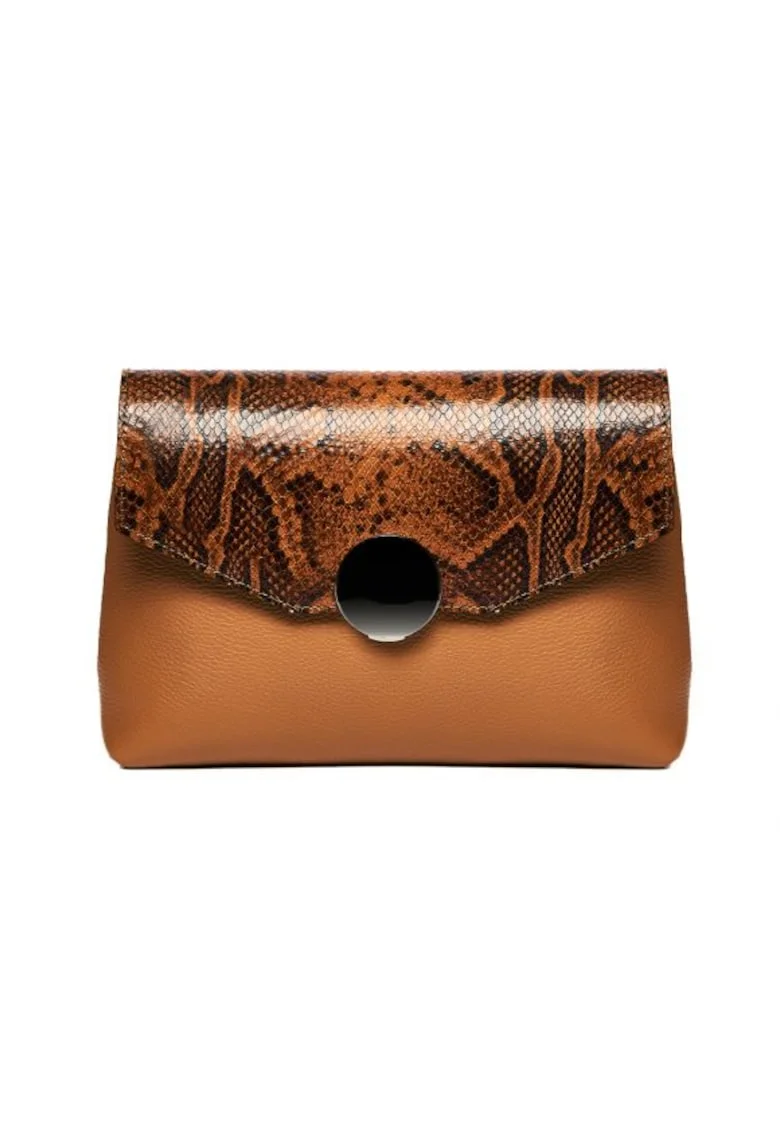 Geanta dama piele,  Plic Adriana, coniac, 26x6x18 cm