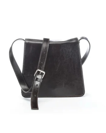 Geanta dama piele,  Cristal mic, maro inchis, 23x8x22 cm