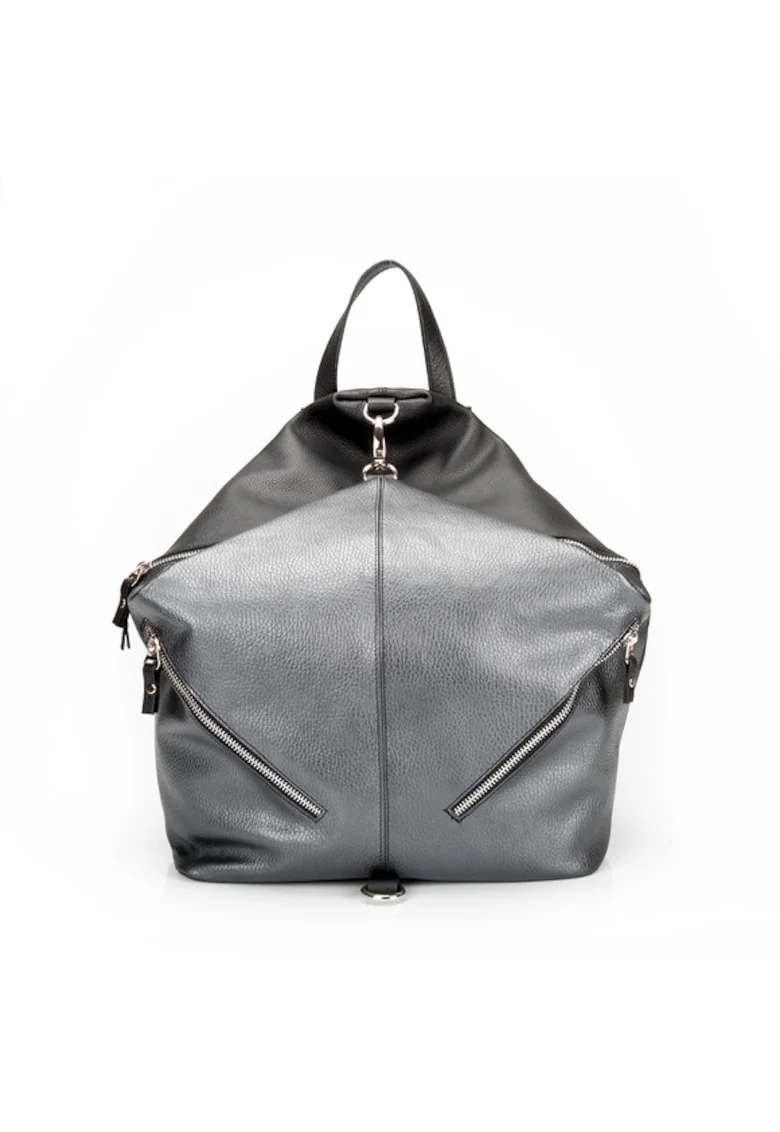 Geanta dama piele,  Mabella mare, gri, 36x20x33 cm