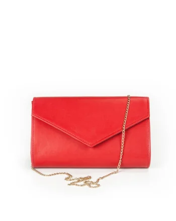 Geanta dama piele,  Plic One mic, rosu, 22x5x15 cm