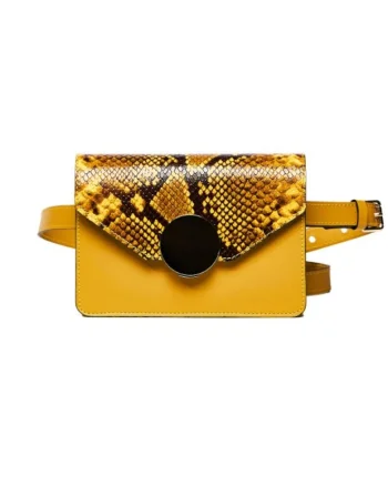 Geanta dama piele,  Cora, galben, 22x10x15 cm