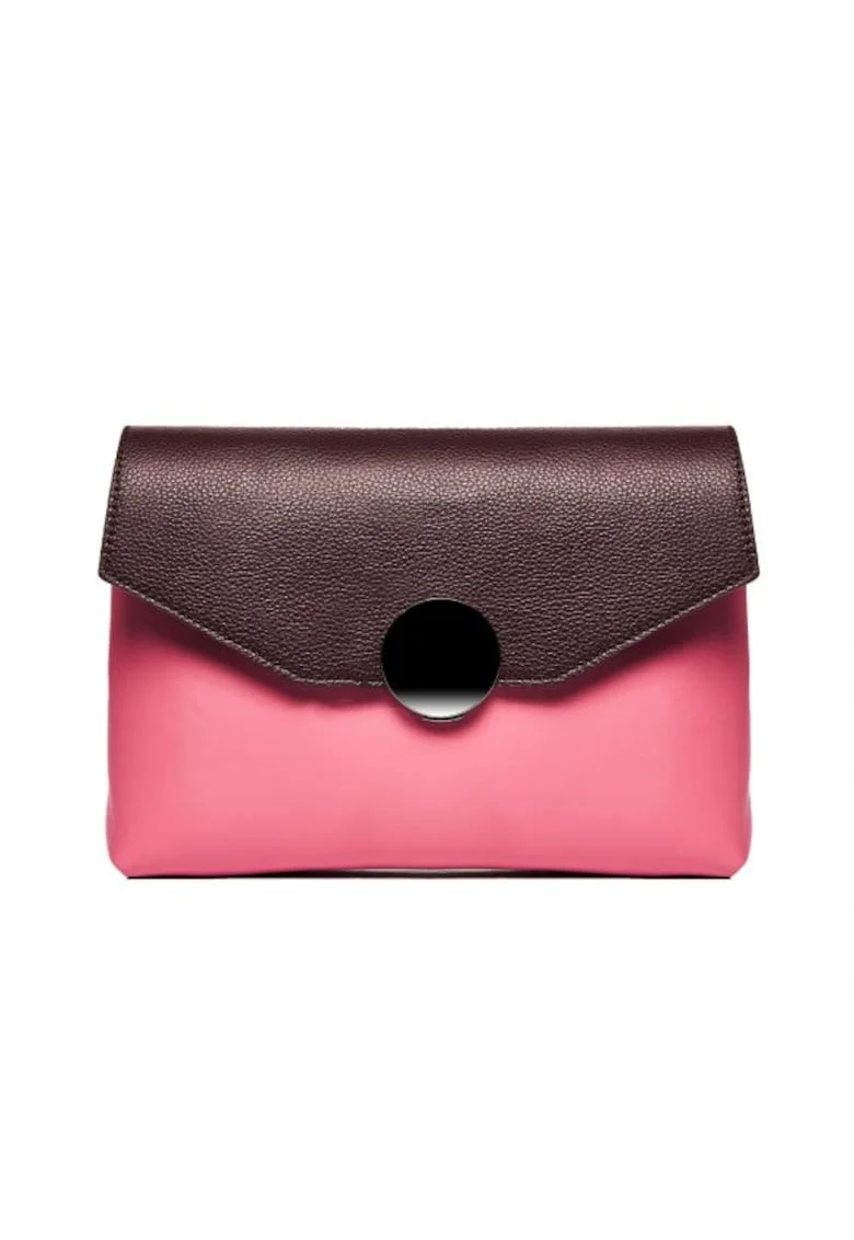 Geanta dama piele,  Plic Adriana, visiniu roz, 32x5x24 cm