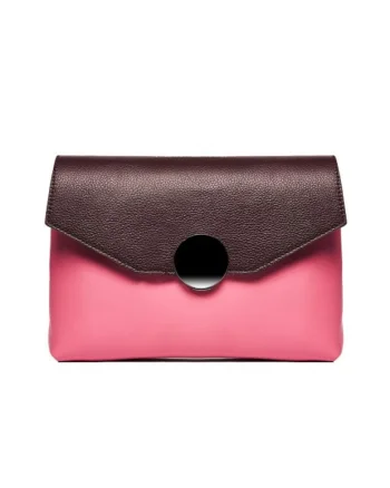 Geanta dama piele,  Plic Adriana, visiniu roz, 32x5x24 cm