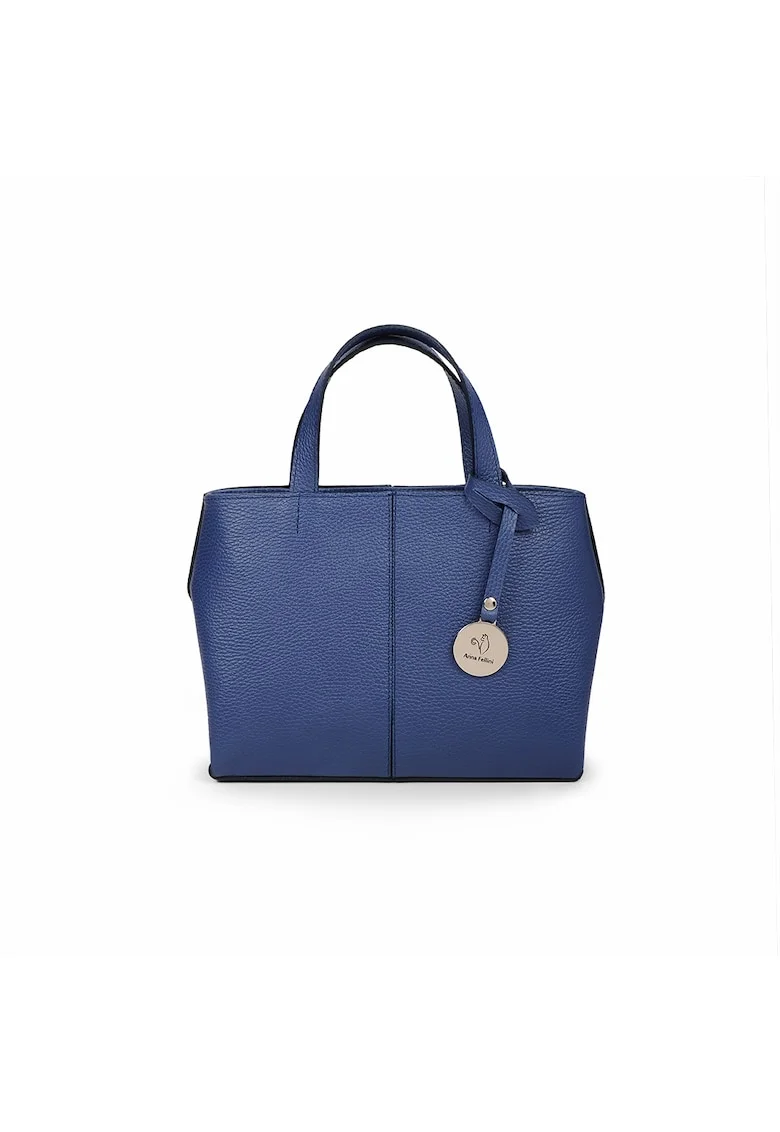 Geanta dama piele,  Cosulet Ana mic, albastru, 31 x 14 x 20 cm