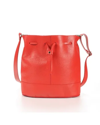 Geanta dama piele,  Saculet mic, rosu, 30x12x30 cm