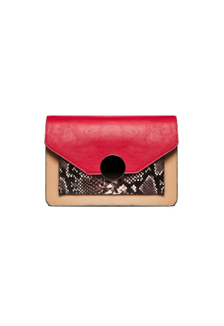 Geanta dama piele,  Ivona, rosu capucino, 26x7x18 cm