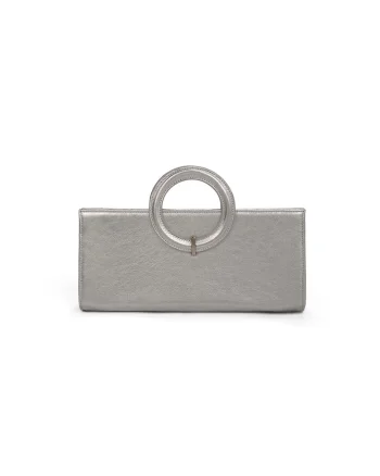 Geanta dama piele,  Nancy, argintiu, 34 x 5 x 15 cm