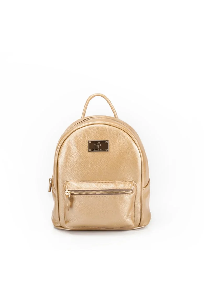 Geanta dama piele,  Rucsac 3 mijlociu, 23x13x23, Auriu