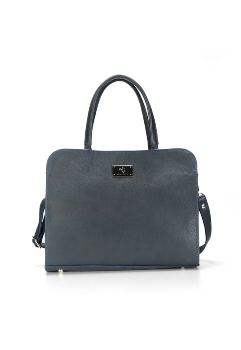 Geanta dama piele,  Hanna 4B, 32x10x27, Bleumarin