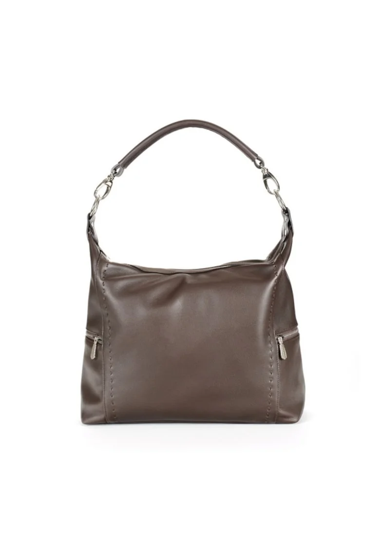 Geanta dama piele,  Saculet Dora, 42x12x42, Maro inchis