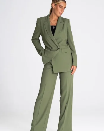 Sacou dama  elegant, maneci lungi, captusit, poliester, Verde