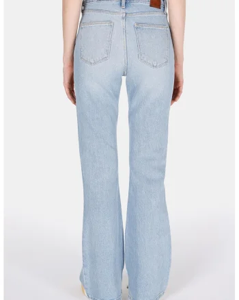Blugi bootcut cu talie inalta, Albastru glaciar