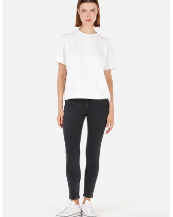 Blugi crop skinny, Negru