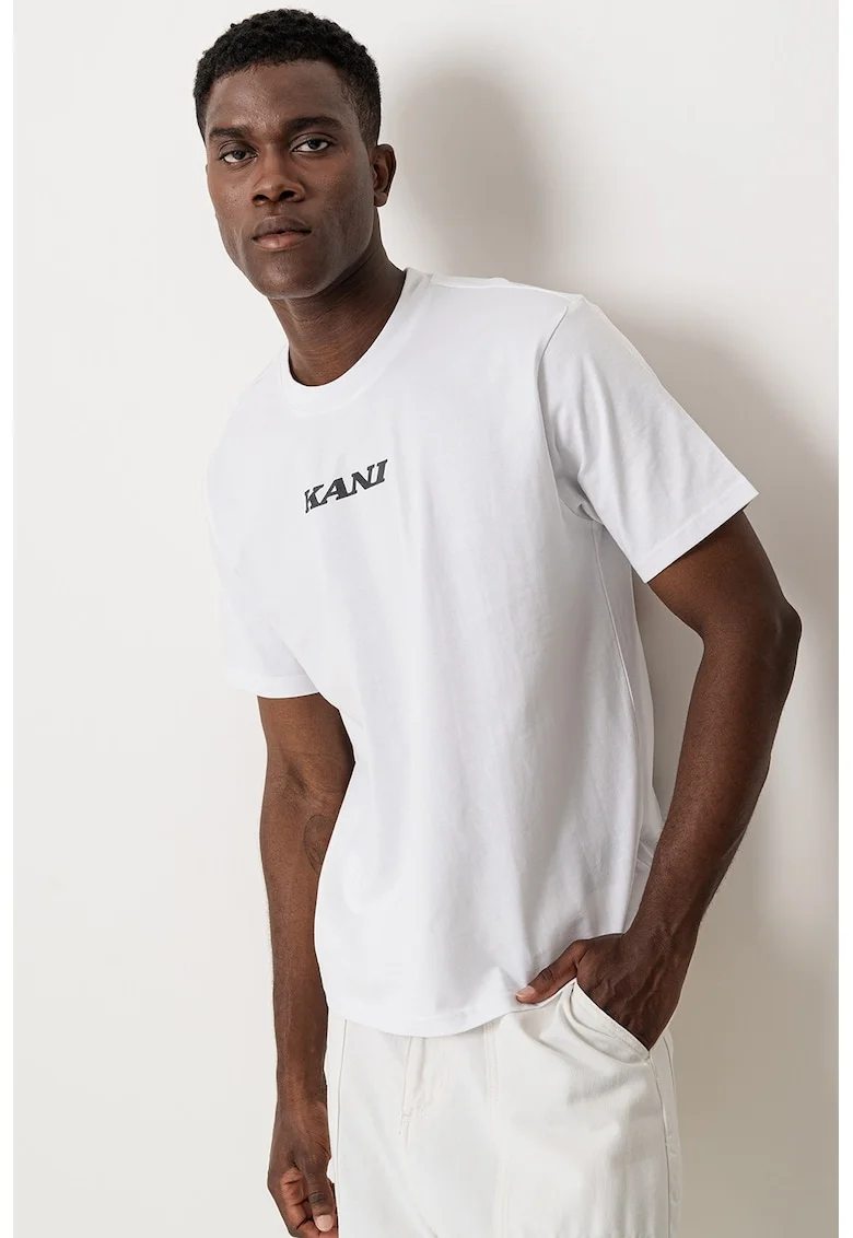Tricou regular fit cu logo, Rosu/Alb/Negru