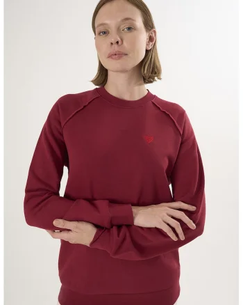 Bluza lejera de trening din bumbac cu maneci raglan, Rosu