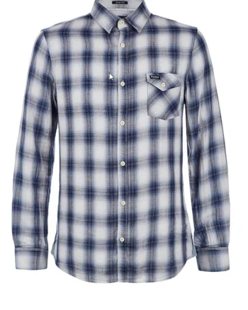 Camasa slim fit in carouri, Gri/Albastru