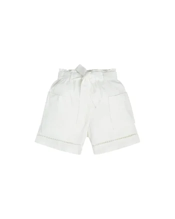 Pantaloni scurti copii,  Lyocell, Alb, Alb