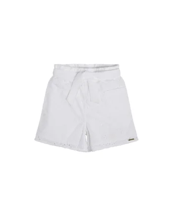 Pantaloni scurti copii,  Bumbac, Alb, Alb