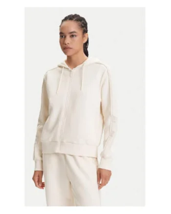 Hanorac casual cu glugă și șnur, Ecru