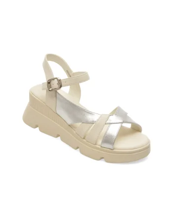 Sandale KARISMA albe, VA60008, din piele naturala