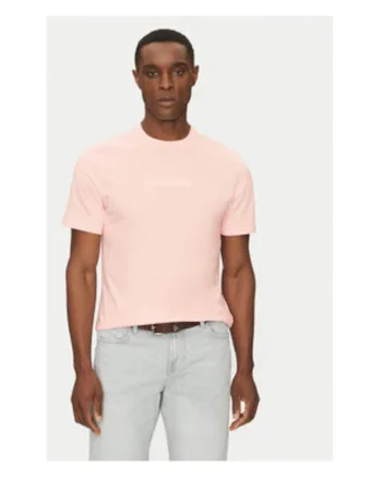 Tricou din bumbac cu logo pe piept, Roz prafuit