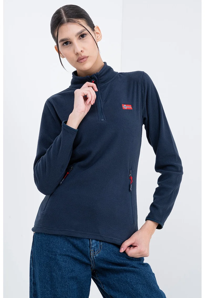 Bluza de trening slim fit cu fermnoar Ulyssia, Bleumarin