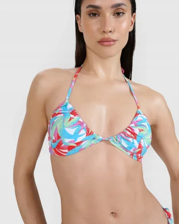 Top de baie pentru femei  multicolor, cupe detasabile, material elastic