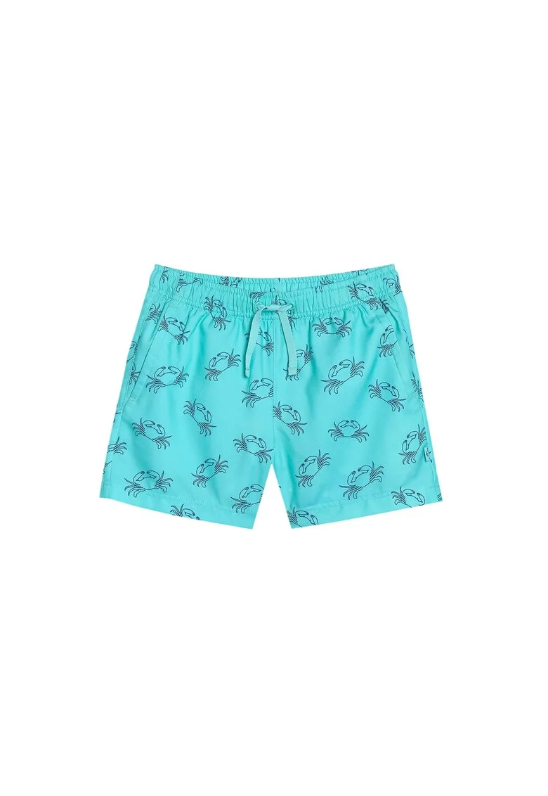 Pantaloni scurti de baie pentru baieti,  poliester, uscare rapida, turcoaz