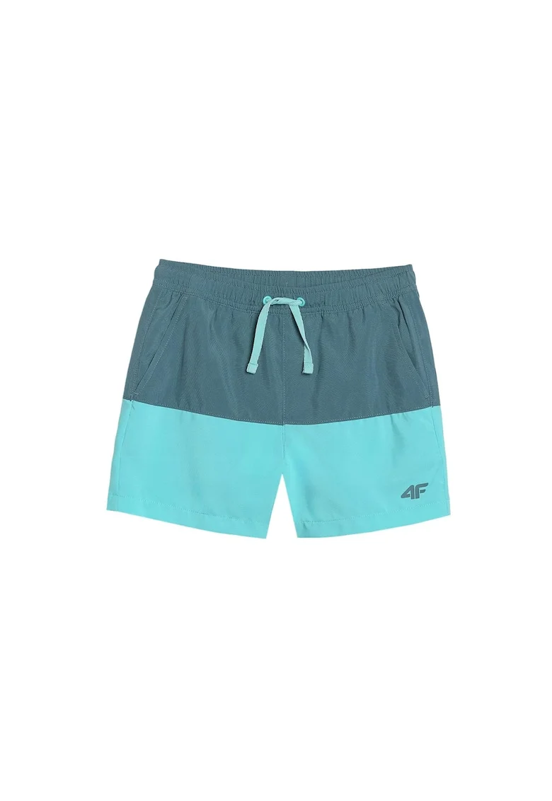 Pantaloni scurti de baie pentru baieti,  poliester, turcoaz