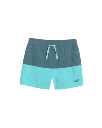 Pantaloni scurti de baie pentru baieti,  poliester, turcoaz