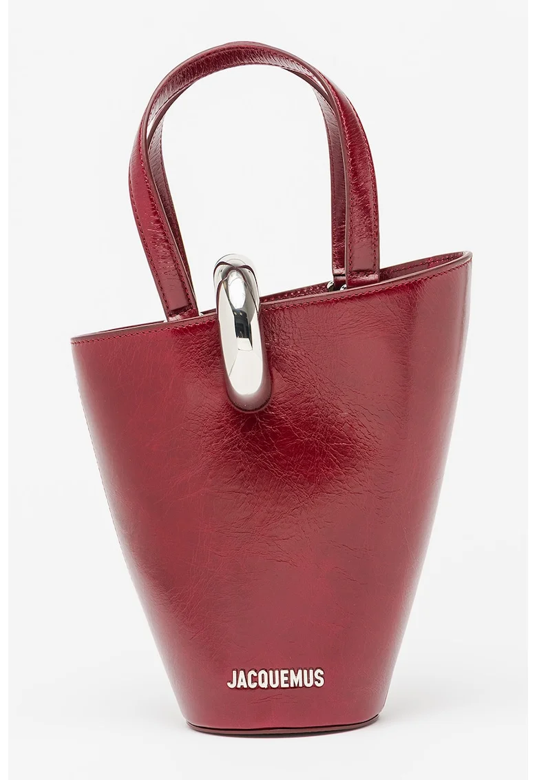 Geanta bucket mica cu model asimetric Bambola, Visiniu