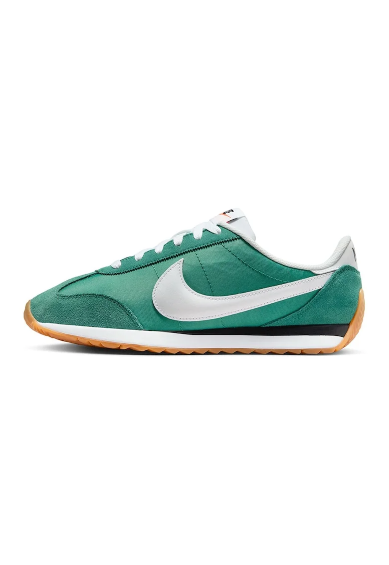 Pantofi sport Pacific cu logo si garnituri de piele intoarsa, Alb/Verde smarald