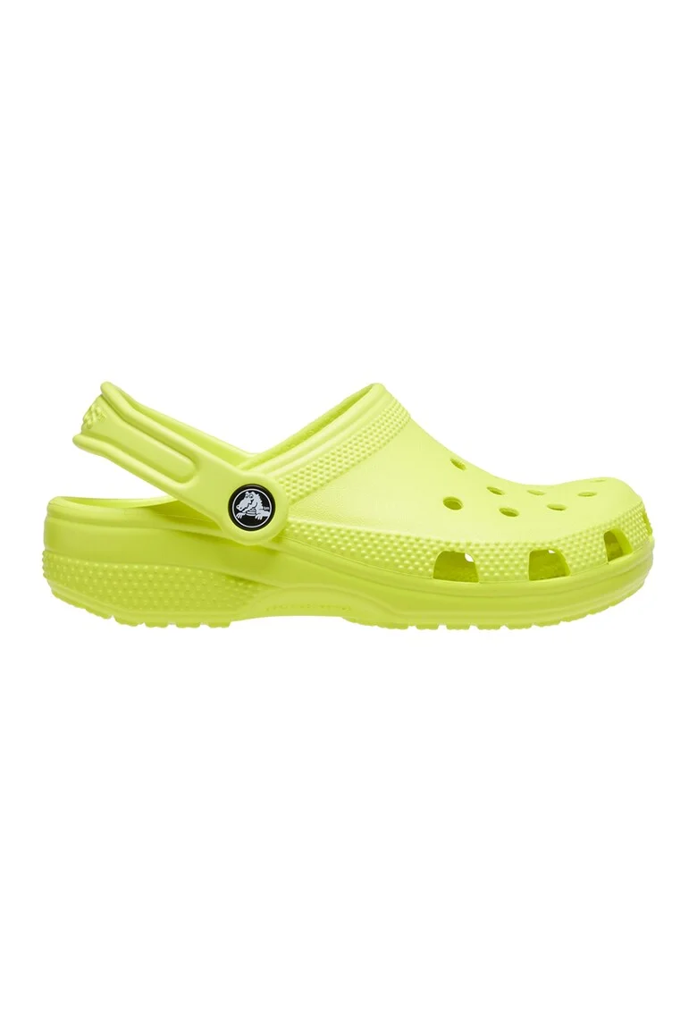 Saboti slingback cu perforatii, Galben neon