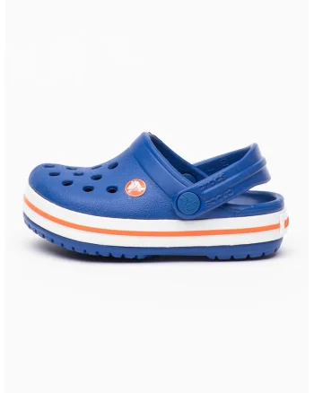 Saboti slingback relaxed fit Crocband, Alb/Portocaliu/Albastru inchis