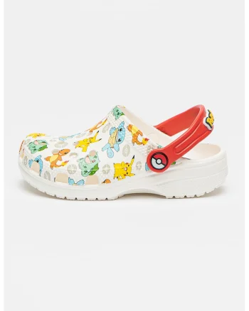 Saboti slingback cu model grafic, Alb