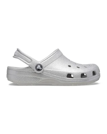 Saboti slingback cu aspect stralucitor, Argintiu