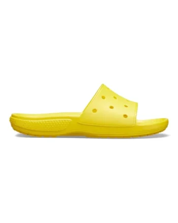 Papuci Classic  Slide Iconic Crocs Comfort - US Galben - Lemon, Alb