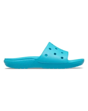 Papuci Classic  Slide Iconic Crocs Comfort - US Albastru deschis - Digital Aqua, Alb