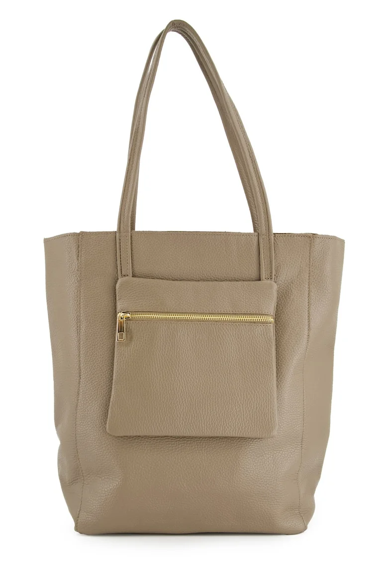 Geanta dama  Shopper, piele naturala, maro, 37x27x13cm