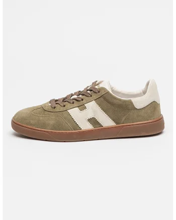 Pantofi sport low-cut din piele intoarsa Cool, Caramel/Verde feriga/Crem