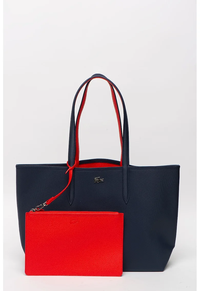 Geanta shopper de piele ecologica, cu etui detasabil, Bleumarin