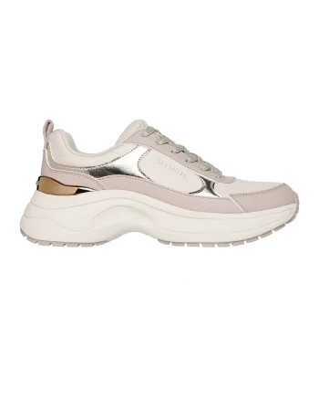 Pantofi sport demi-wedge cu garnituri cu aspect metalizat Hazel 2, Gri deschis/Argintiu