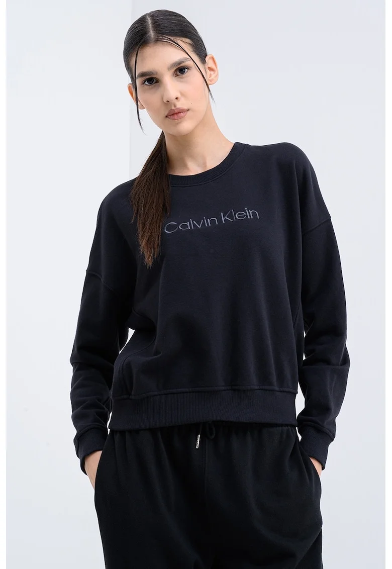 Bluza de trening de casa din amestec de bumbac, Negru